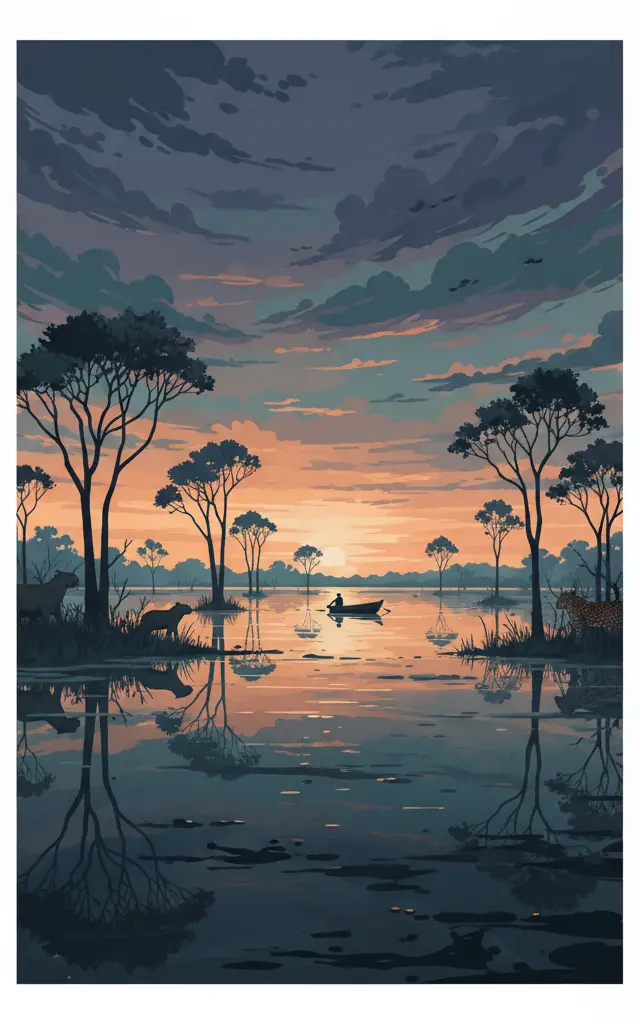 Pantanal Conservation Area — illustrated travel poster