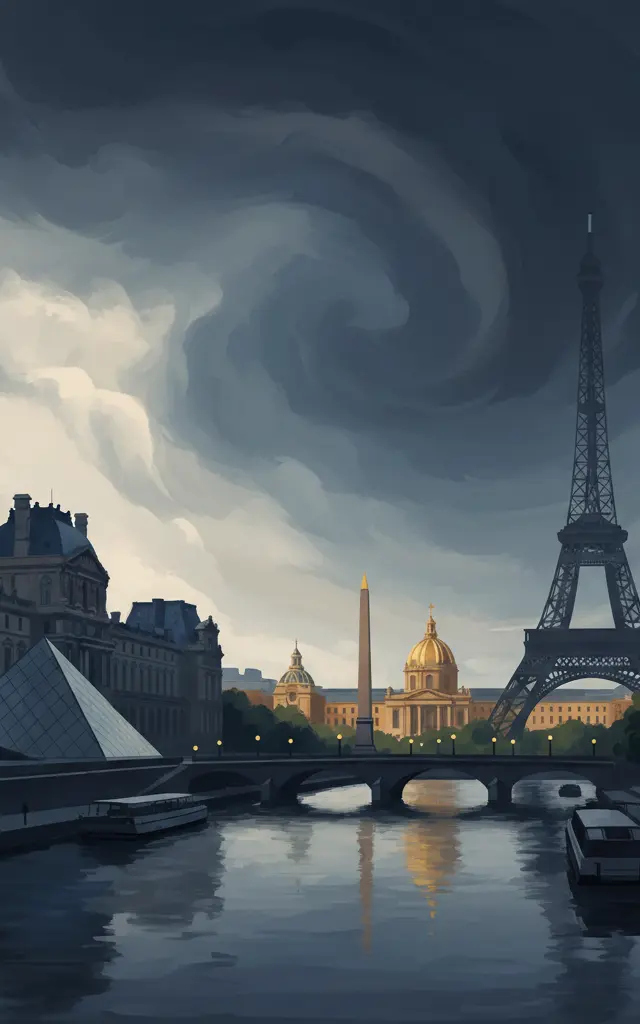 Paris, Banks of the Seine — illustrated travel poster