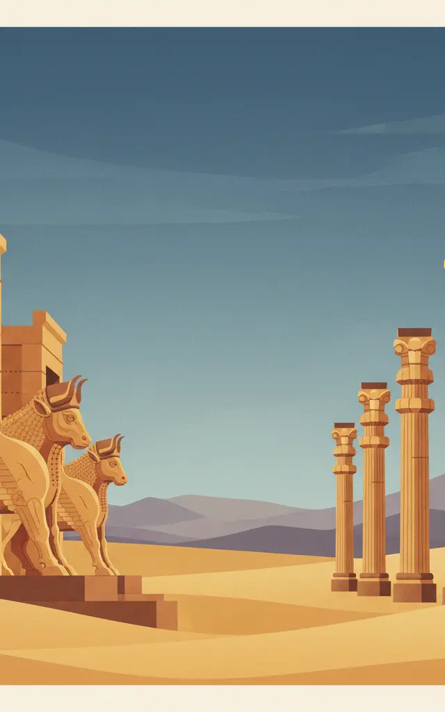 Persepolis — illustrated travel poster