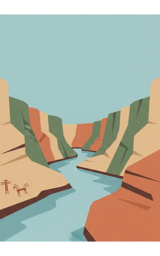 Peruaçu River Canyon — illustrated travel poster