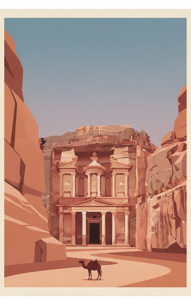 Petra — illustrated travel poster