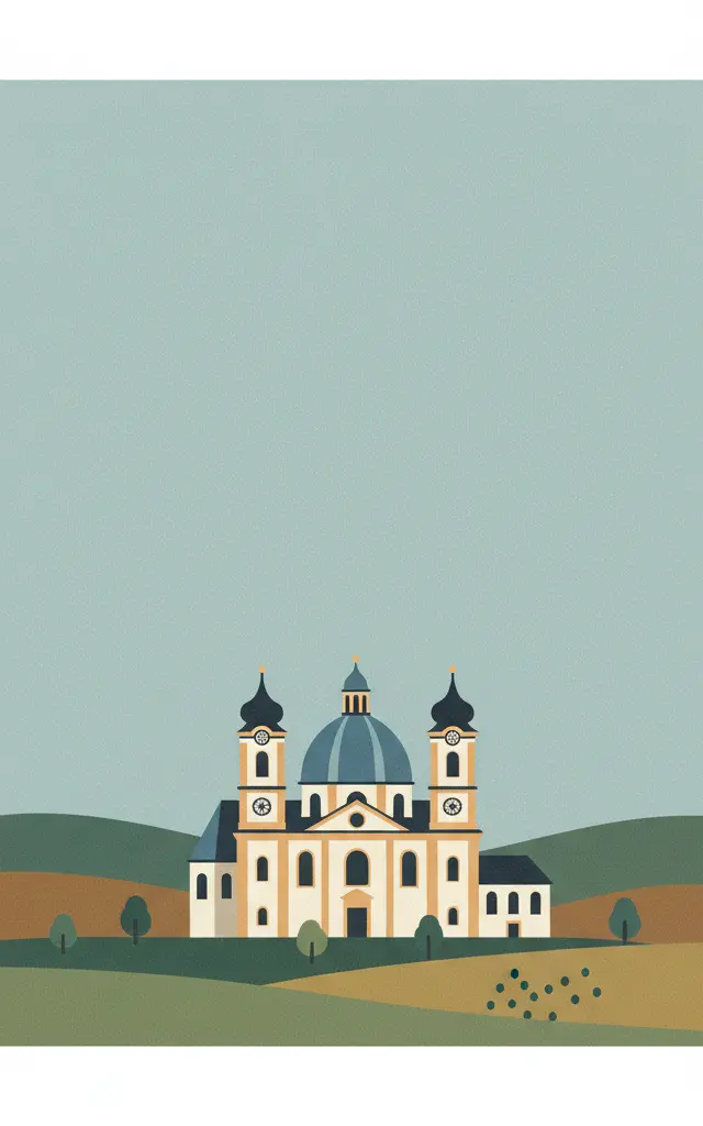 Pilgrimage Church of Wies — illustrated travel poster