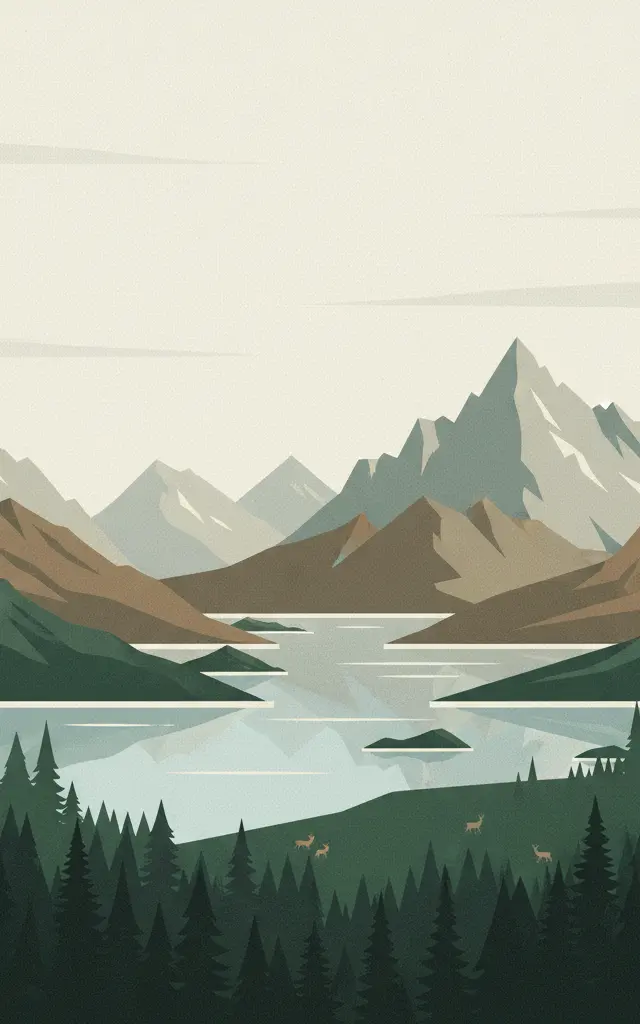 Pirin National Park — illustrated travel poster