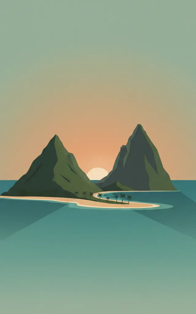 Pitons Management Area — illustrated travel poster