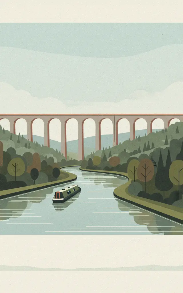 Pontcysyllte Aqueduct and Canal — illustrated travel poster