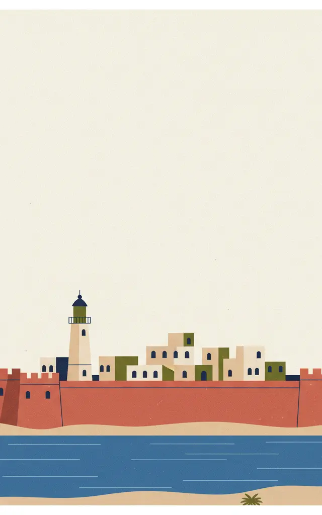 Portuguese City of Mazagan (El Jadida) — illustrated travel poster