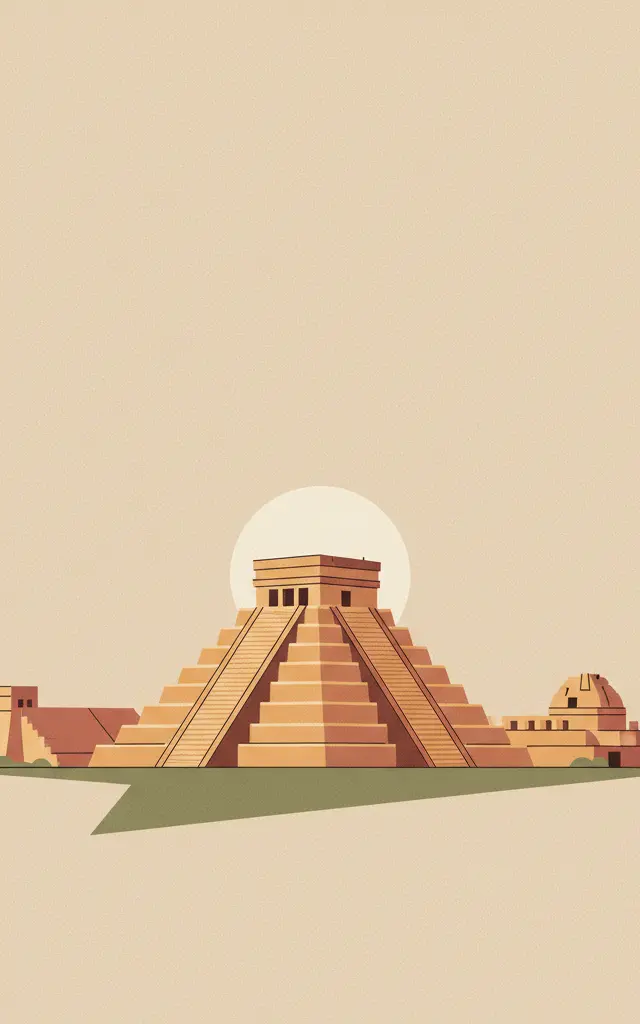 Pre-Hispanic City of Chichen-Itza — illustrated travel poster