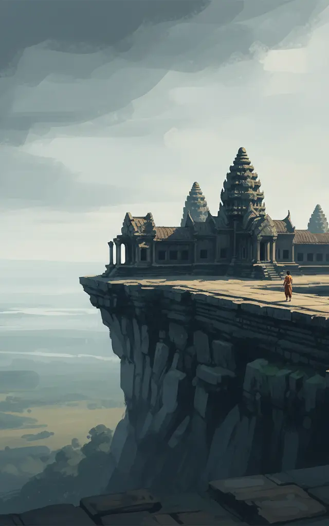 Temple of Preah Vihear — illustrated travel poster