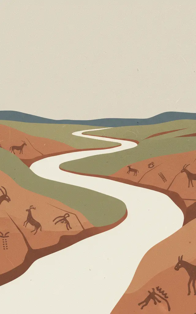 Prehistoric Rock Art Sites in the Côa Valley and Siega Verde — illustrated travel poster