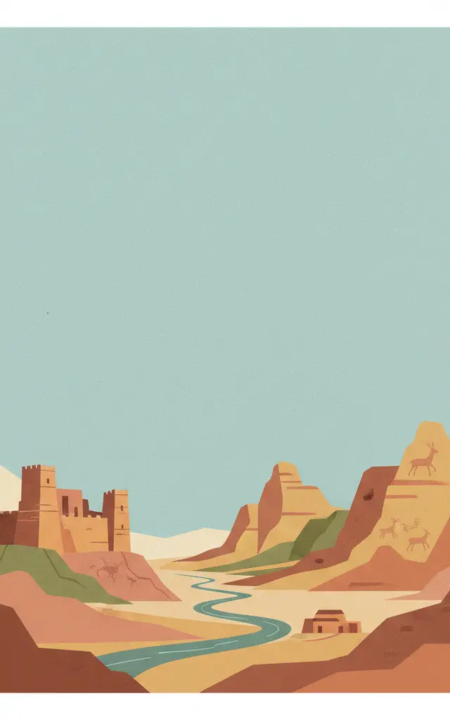 Prehistoric Sites of the Khorramabad Valley — illustrated travel poster