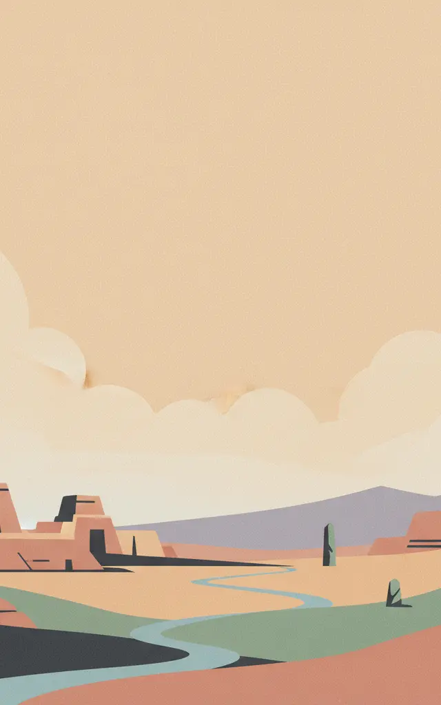Proto-urban Site of Sarazm — illustrated travel poster