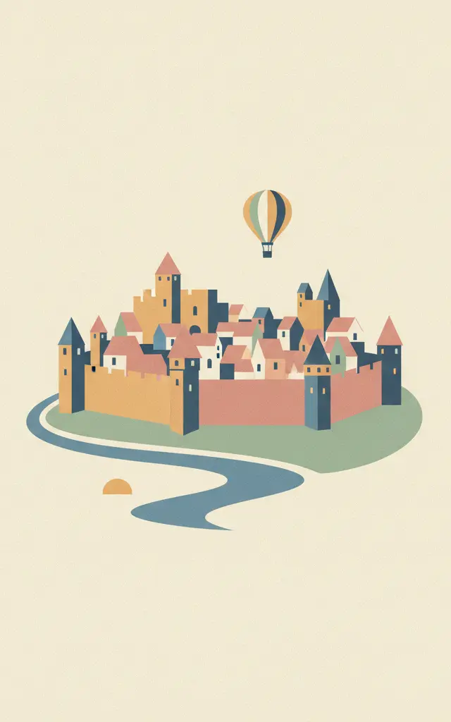 Provins, Town of Medieval Fairs — illustrated travel poster