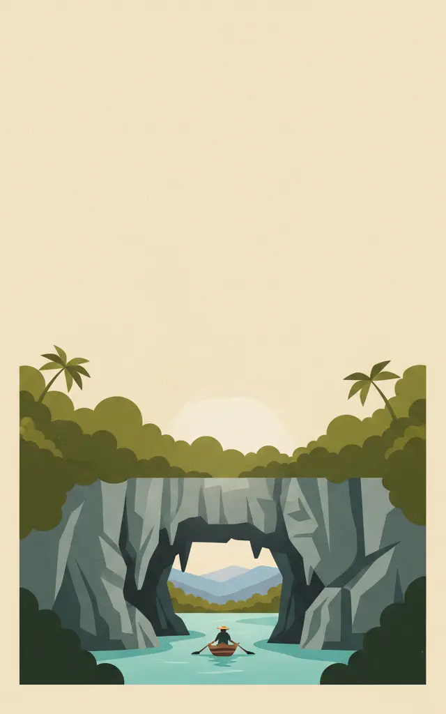 Puerto-Princesa Subterranean River National Park — illustrated travel poster