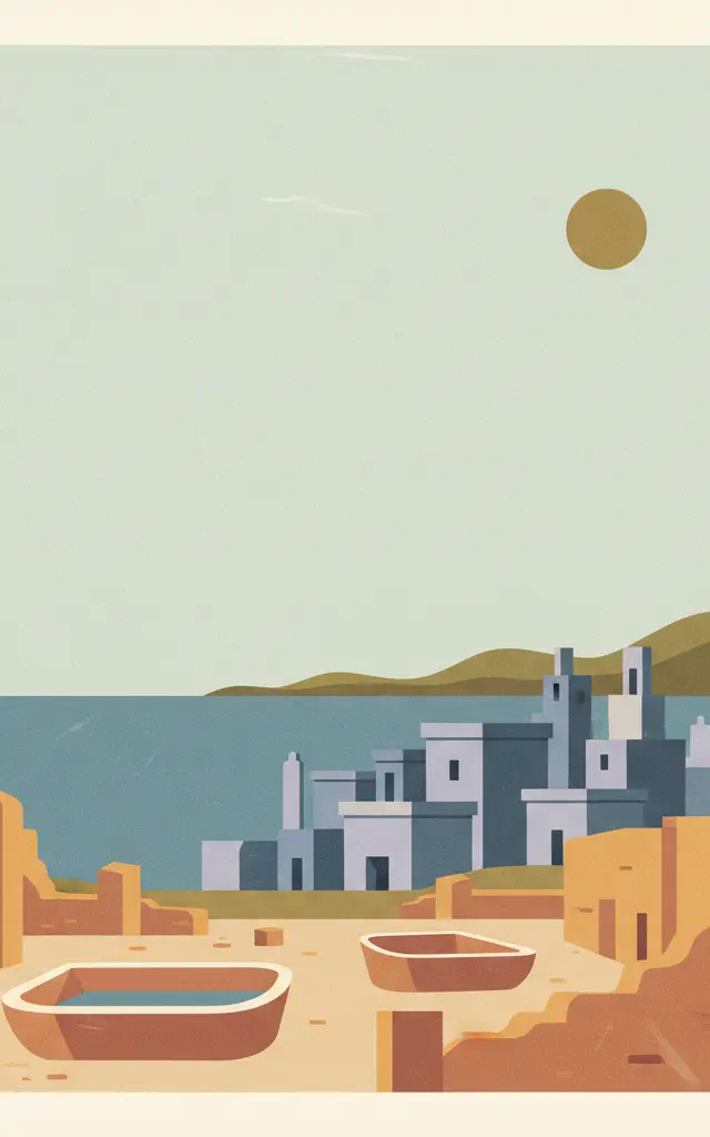 Punic Town of Kerkuane and its Necropolis — illustrated travel poster