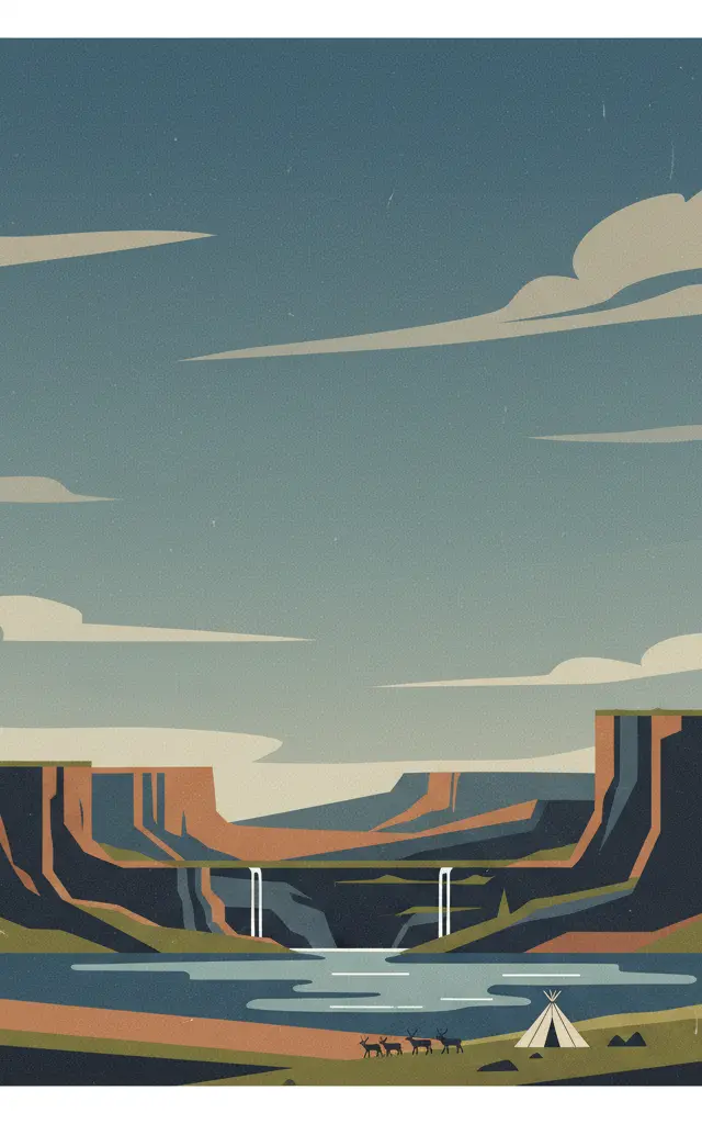 Putorana Plateau — illustrated travel poster