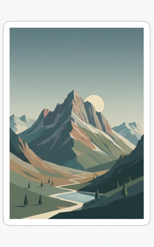Pyrénées - Mont Perdu — illustrated travel poster