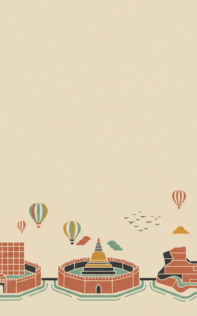 Pyu Ancient Cities — illustrated travel poster