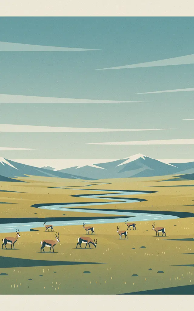 Qinghai Hoh Xil — illustrated travel poster