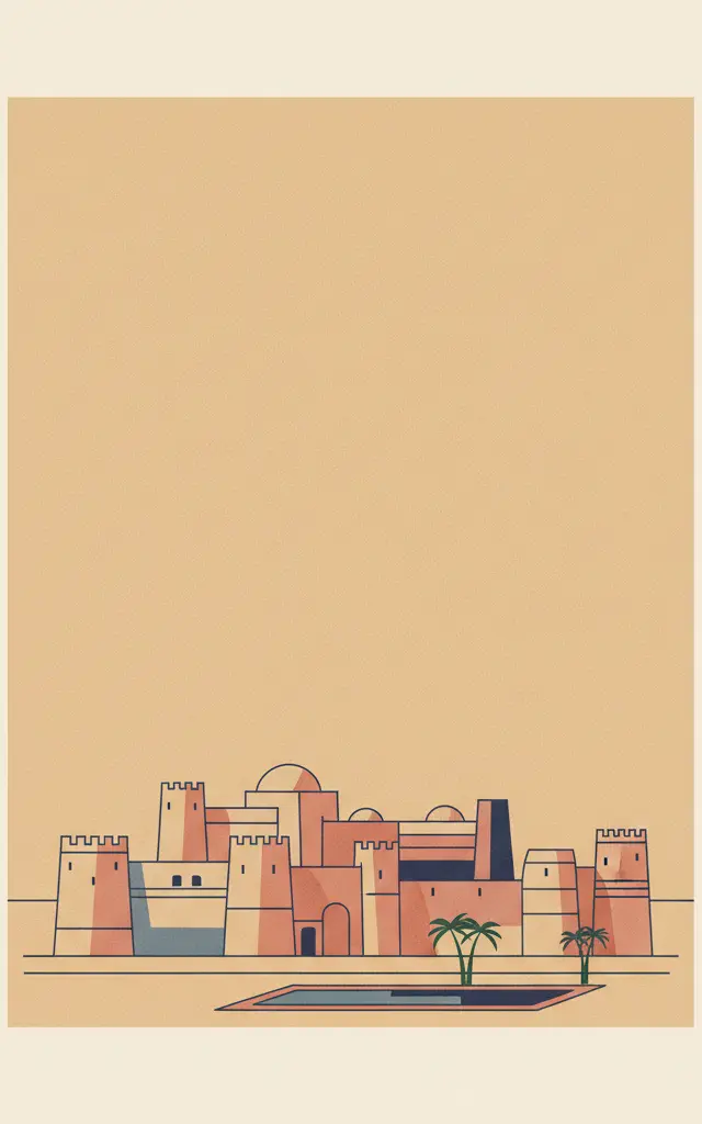 Quseir Amra — illustrated travel poster