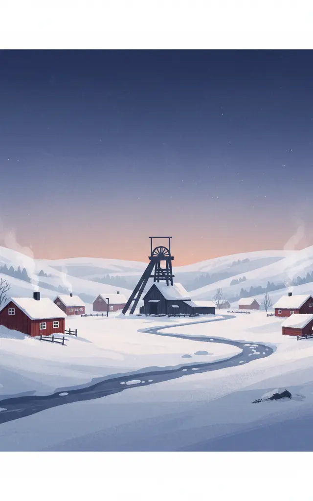 Røros Mining Town and the Circumference — illustrated travel poster