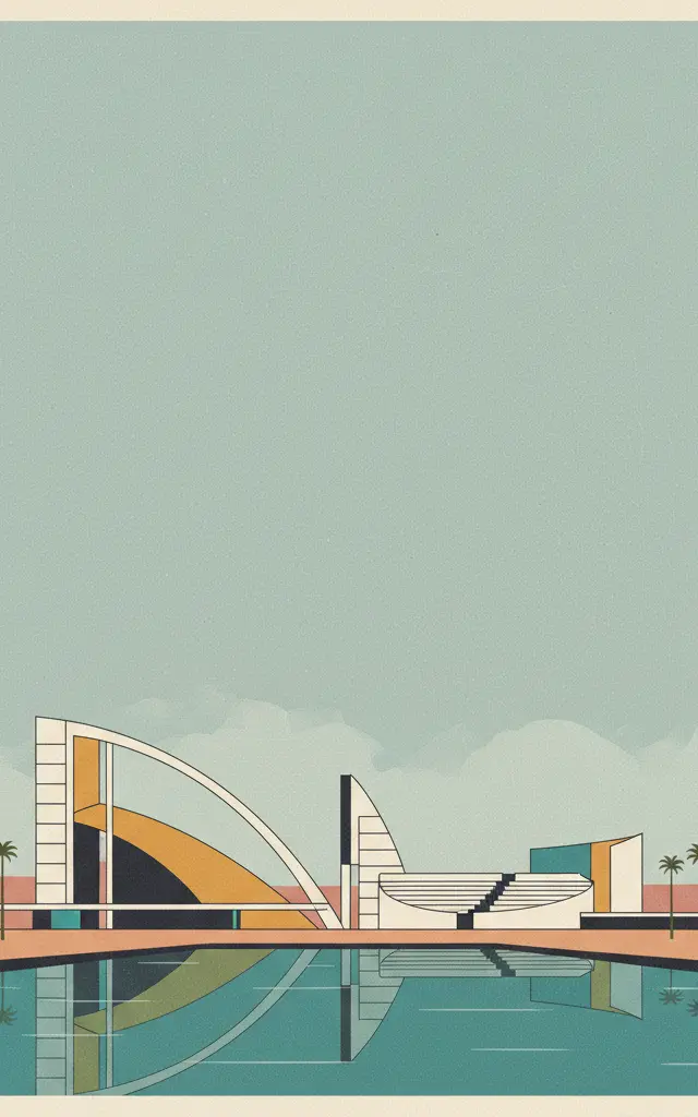 Rachid Karami International Fair-Tripoli — illustrated travel poster