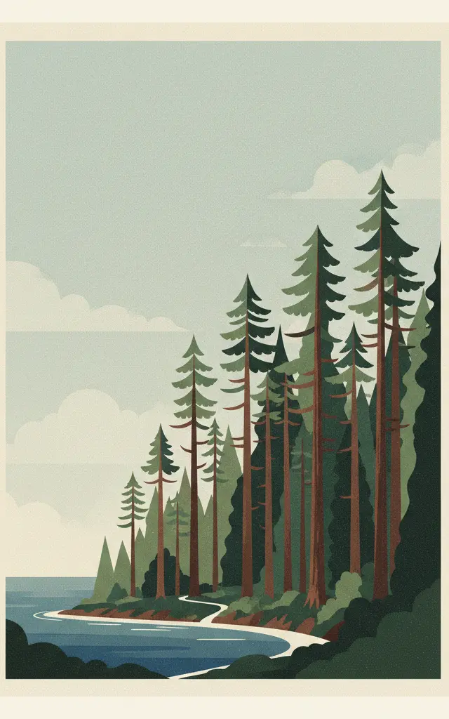 Redwood National and State Parks — illustrated travel poster