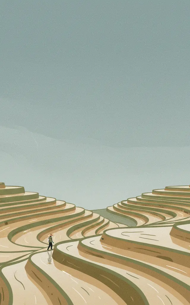Rice Terraces of the Philippine Cordilleras — illustrated travel poster