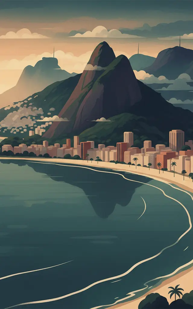 Rio de Janeiro: Carioca Landscapes between the Mountain and the Sea — illustrated travel poster