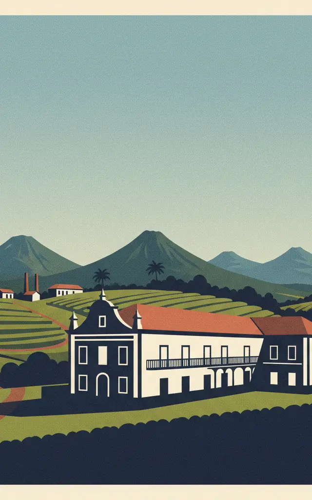 Roças of São Tomé and Príncipe — illustrated travel poster