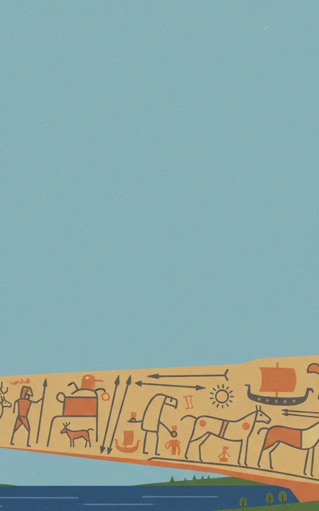 Rock Carvings in Tanum — illustrated travel poster