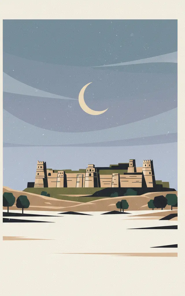 Rohtas Fort — illustrated travel poster