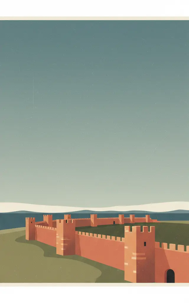 Roman Walls of Lugo — illustrated travel poster