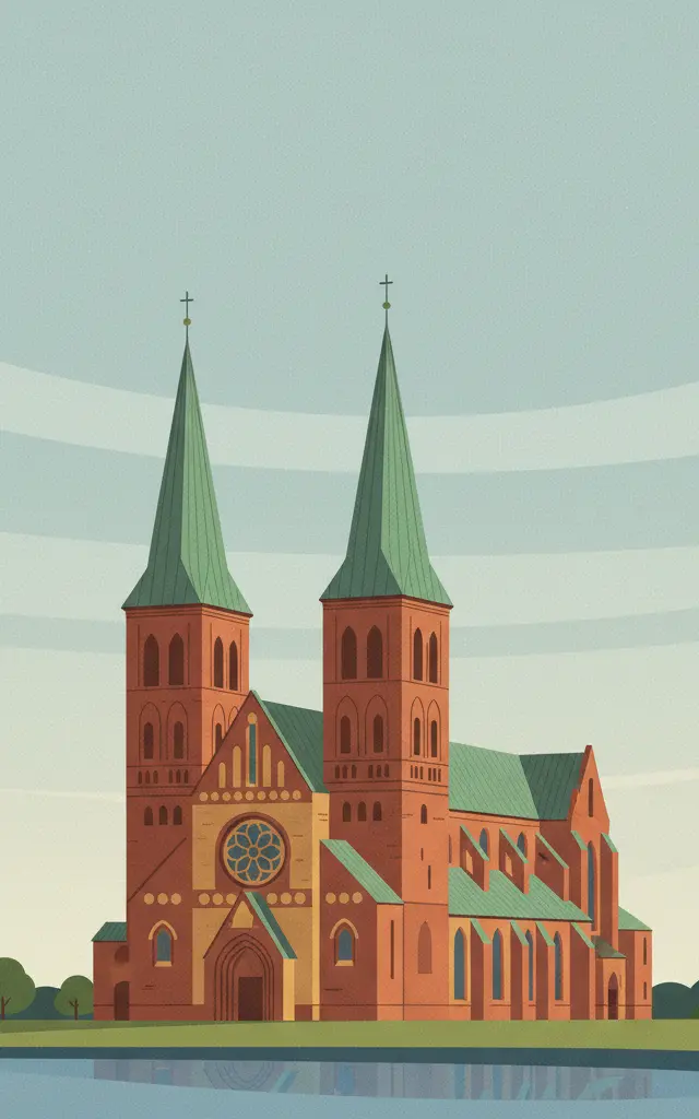 Roskilde Cathedral — illustrated travel poster