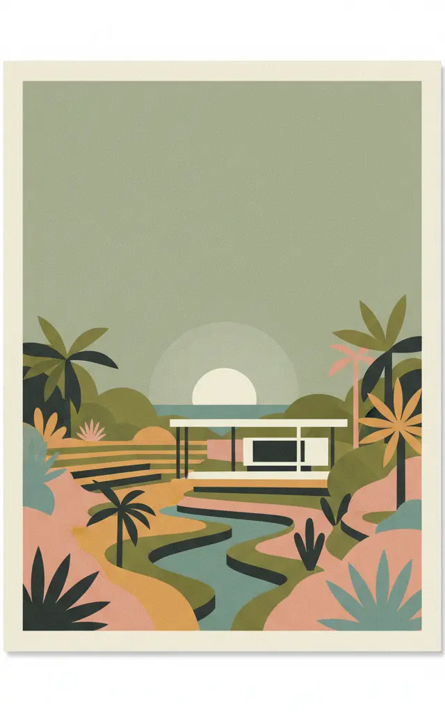 Sítio Roberto Burle Marx — illustrated travel poster