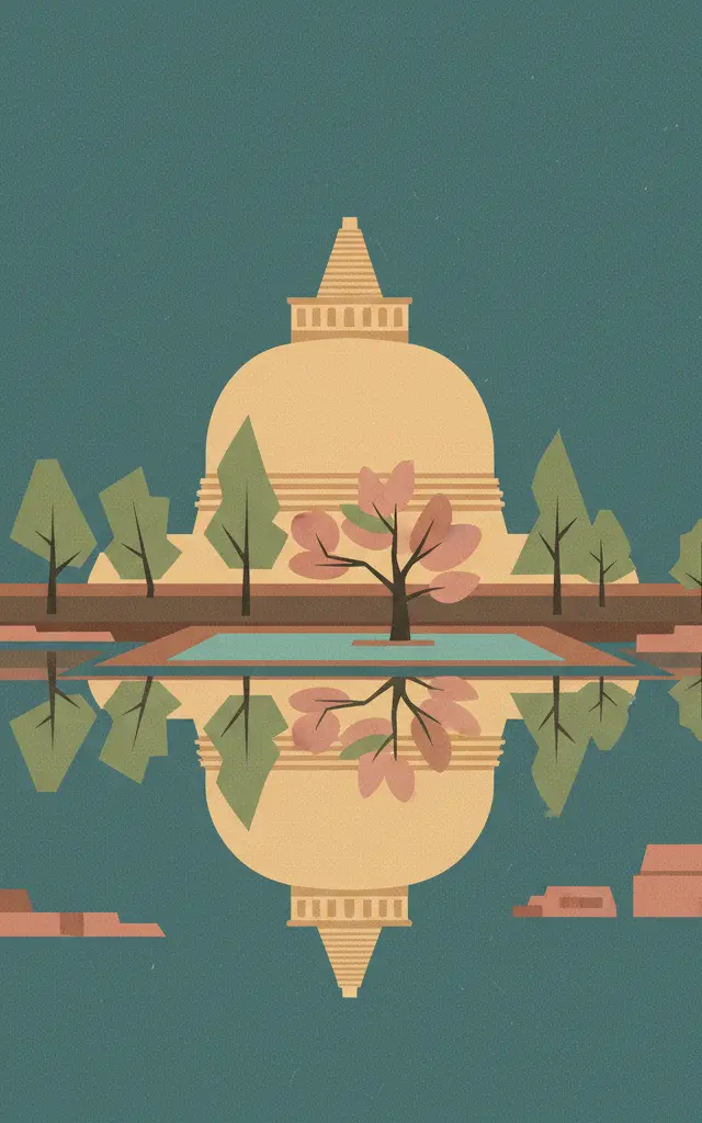 Sacred City of Anuradhapura — illustrated travel poster