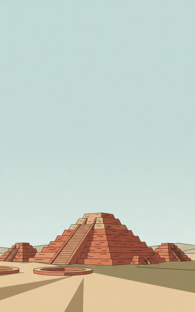 Sacred City of Caral-Supe — illustrated travel poster