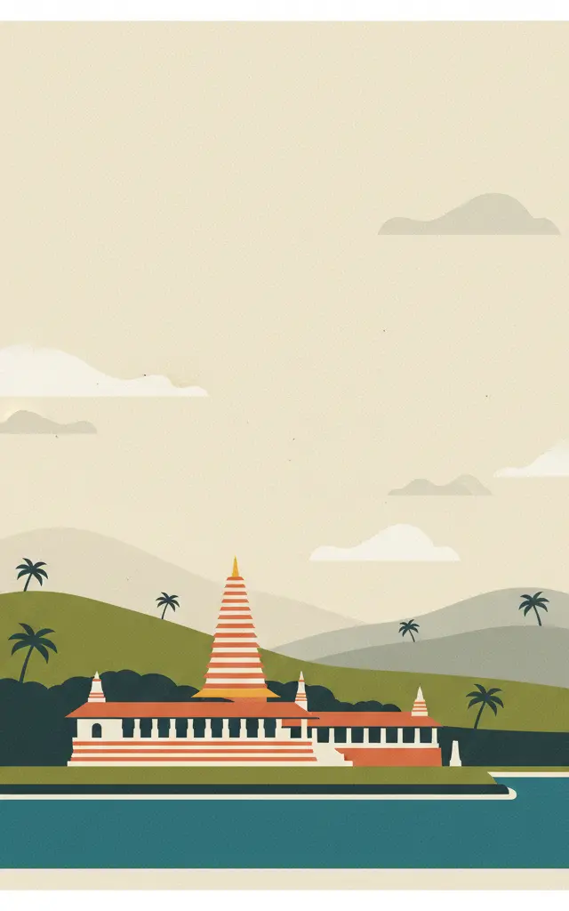 Sacred City of Kandy — illustrated travel poster