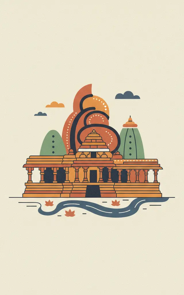 Sacred Ensembles of the Hoysalas — illustrated travel poster
