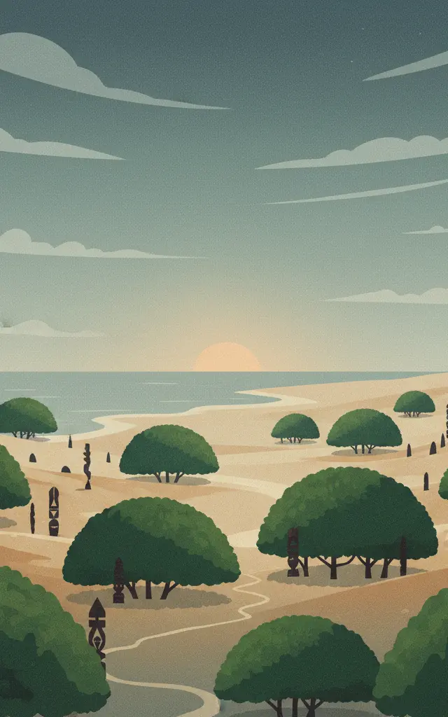 Sacred Mijikenda Kaya Forests — illustrated travel poster