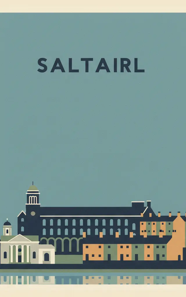 Saltaire — illustrated travel poster