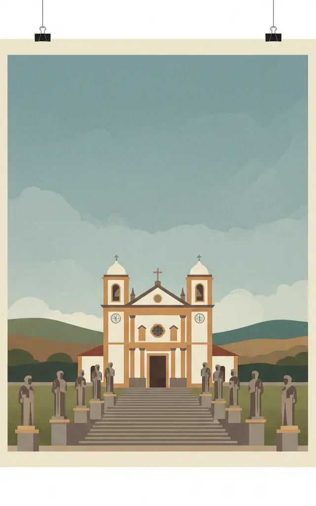 Sanctuary of Bom Jesus do Congonhas — illustrated travel poster
