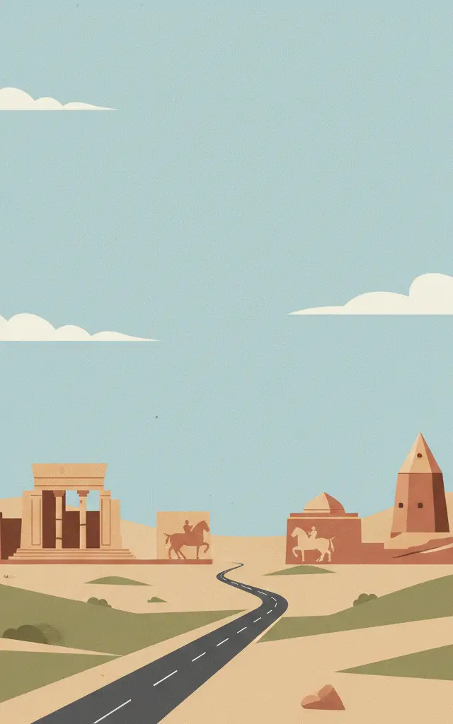 Sassanid Archaeological Landscape of Fars Region — illustrated travel poster