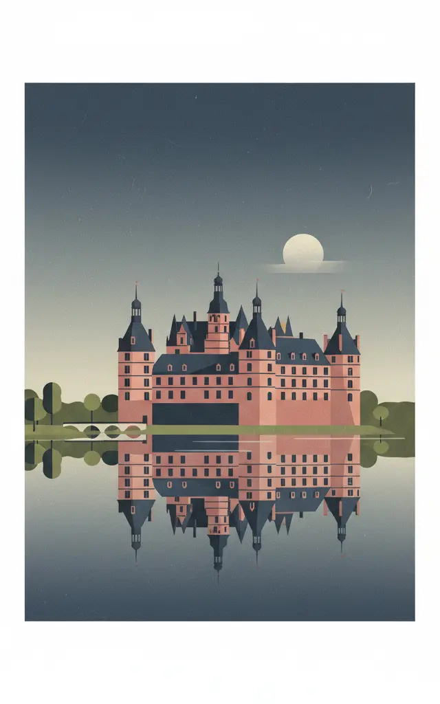Schwerin Residence Ensemble — illustrated travel poster