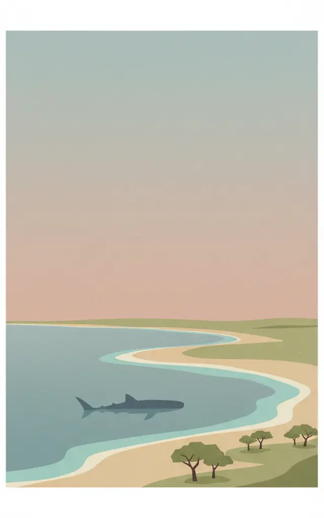 Shark Bay, Western Australia — illustrated travel poster