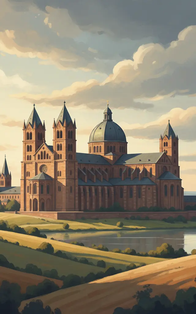 Speyer Cathedral — illustrated travel poster
