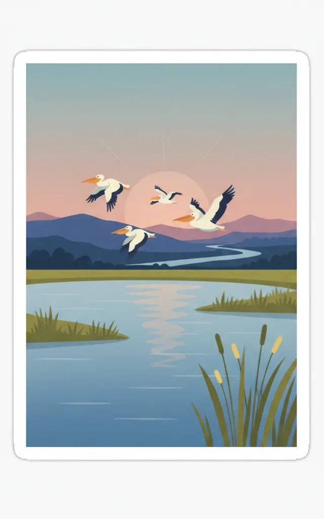 Srebarna Nature Reserve — illustrated travel poster