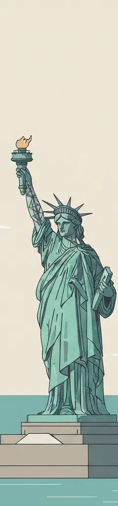 Statue of Liberty — illustrated travel poster