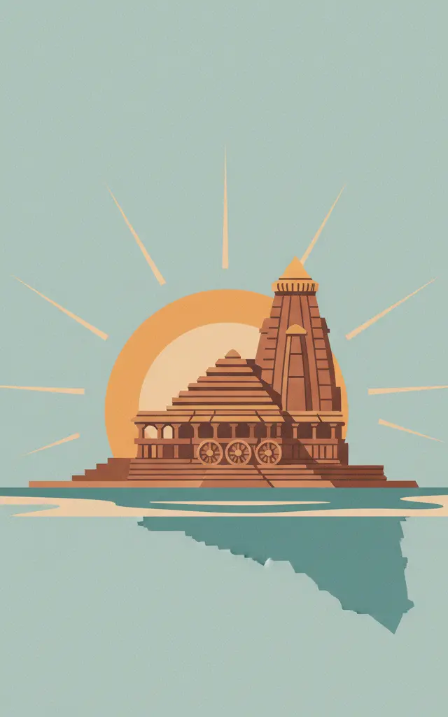 Sun Temple, Konârak — illustrated travel poster