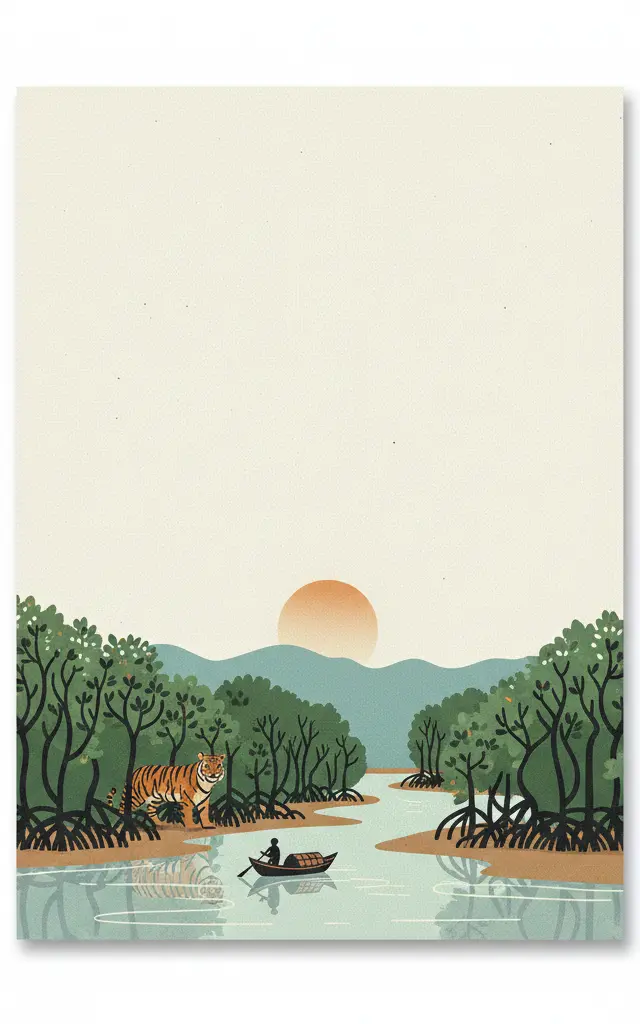Sundarbans National Park — illustrated travel poster