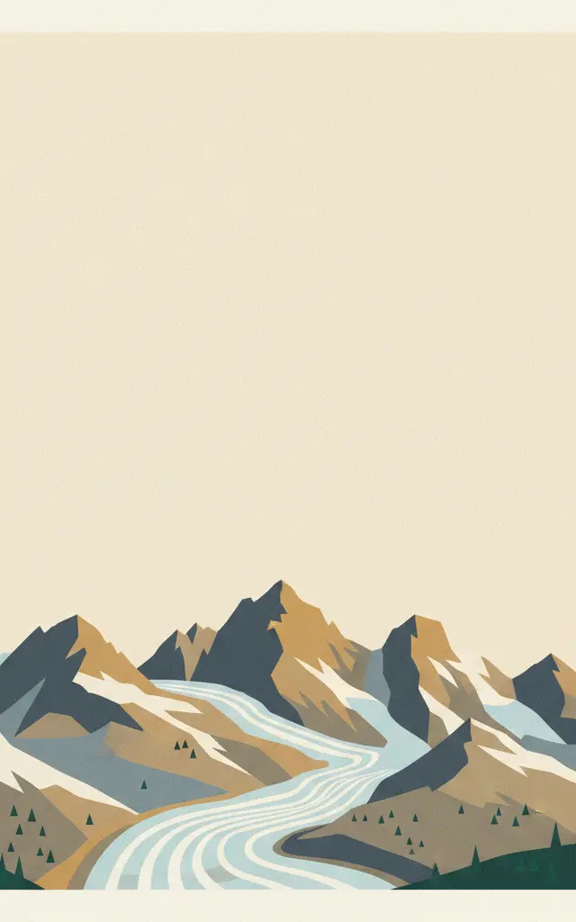 Swiss Alps Jungfrau-Aletsch — illustrated travel poster